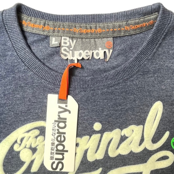 Superdry |‎ Men’s Large | “Original Superdry Number 1 Co” Blue Crewneck T-Shirt - Picture 4 of 11